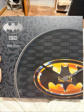 Kith Black and Gold Batman Logo Wall Clock